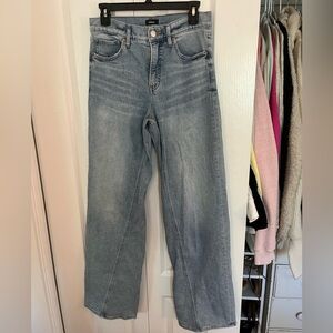 Express Wide Leg Blue High Rise Jeans